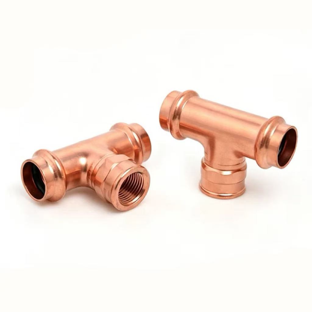 Double-Clamp Internal Thread Tee Connector